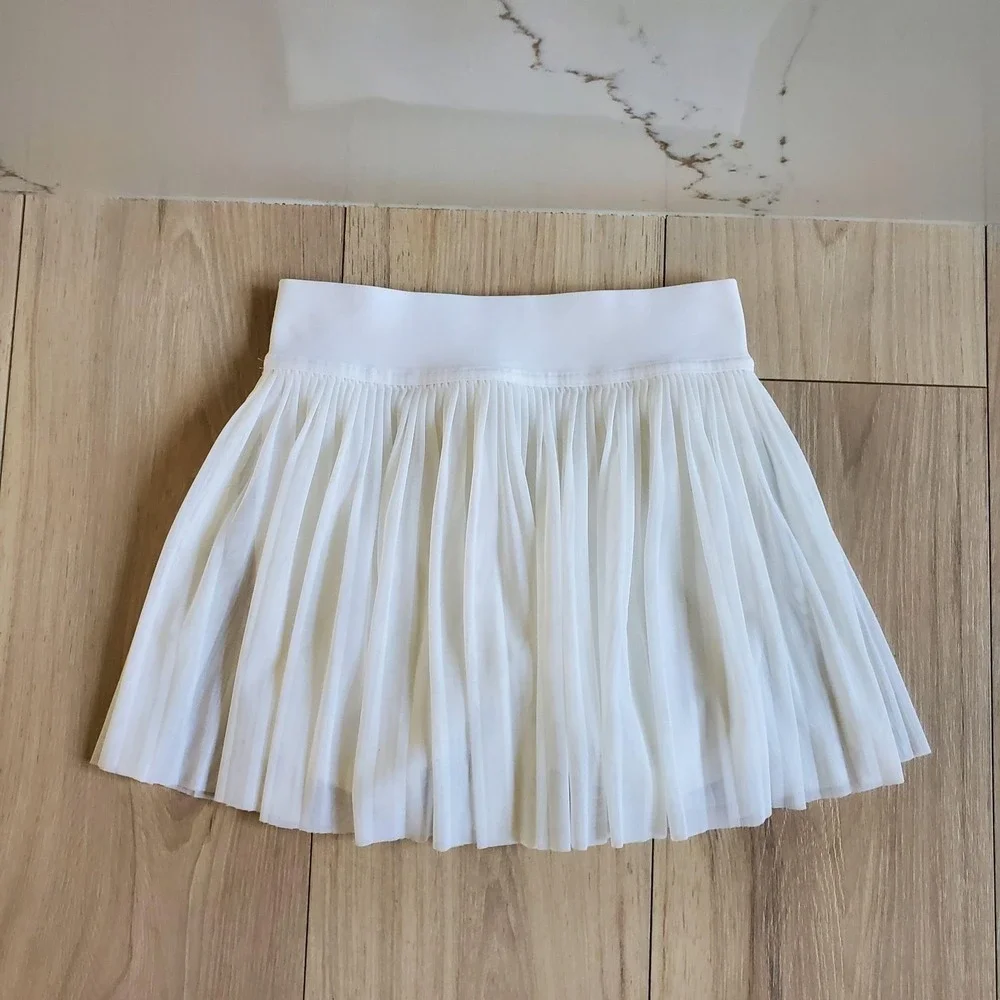 Lululemon Pleat To Street Skirt III Womens 0 White Mid Rise Skort W8AANS